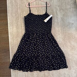 Charming Navy and Gold Heart teen Dress